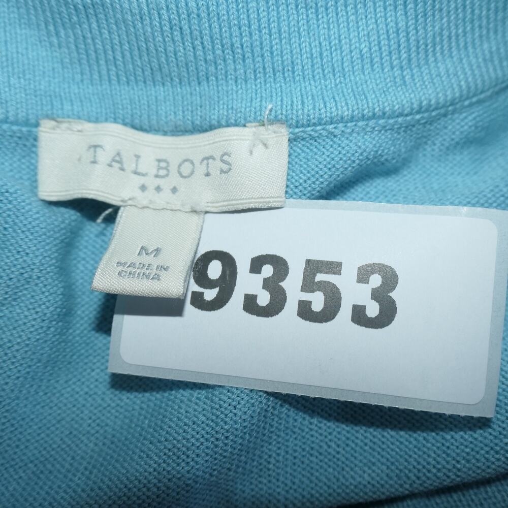 Talbots Cardigan Sweater Womens Medium Blue Open Front 3/4 Sleeve Lightweight - Picture 11 of 11